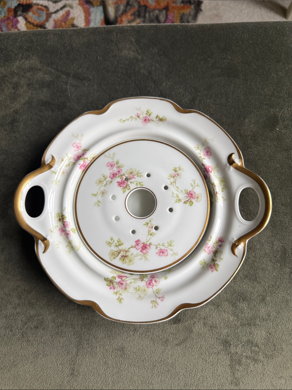 Antique 1914  Haviland Limoges France #204 White Porcelain Toast Rack Plate w/st
